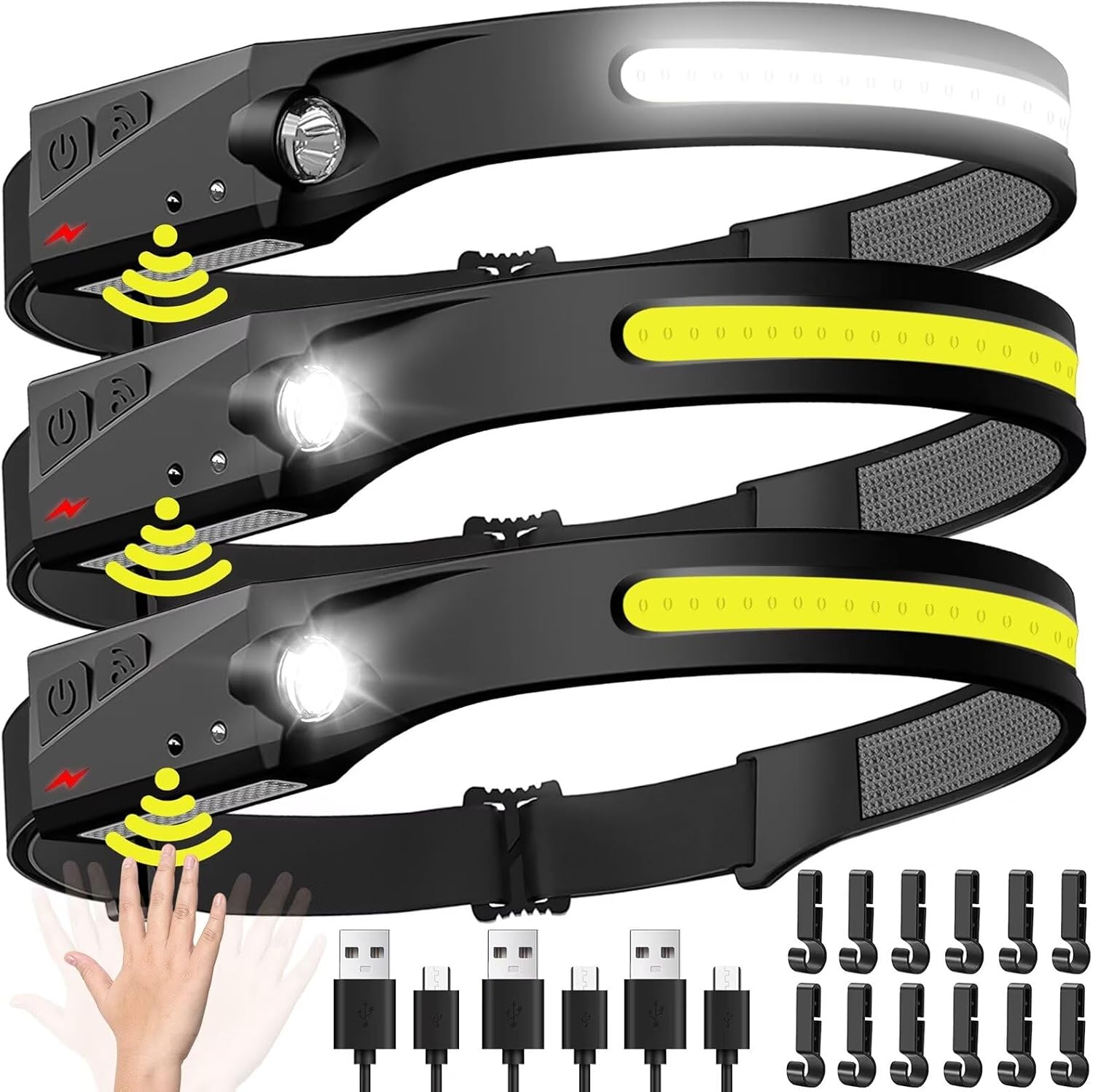 Fish Finder Battery - Linterna frontal con Sensor, linterna frontal