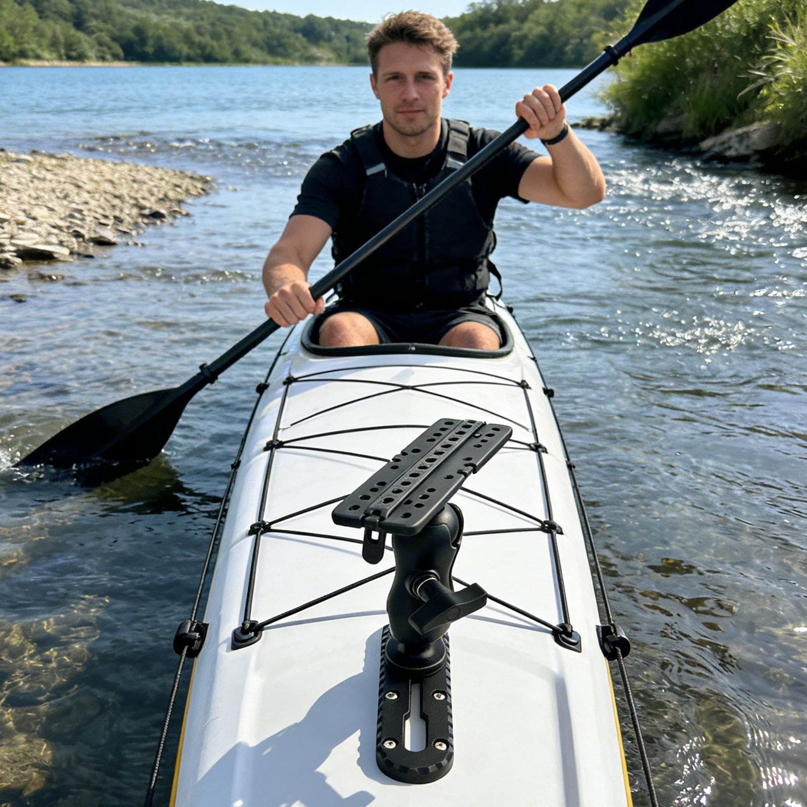 Soporte de riel para kayak con - Fish Finder Mount reseña y precio
