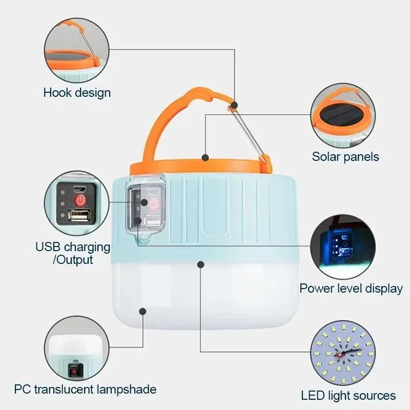 Linterna Solar para acampar, l - Fishing Light reseña y precio