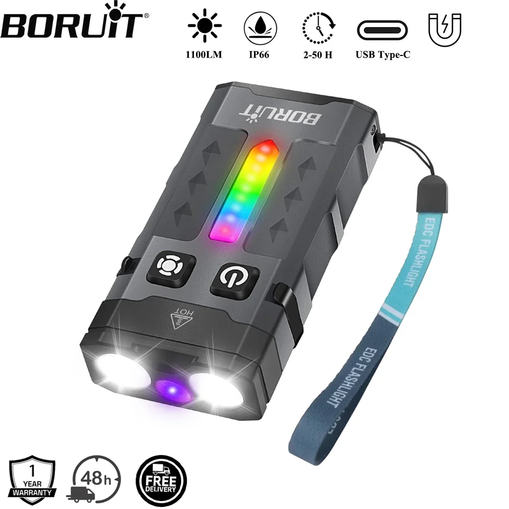 BORUiT EV20 1100LM EDC UV llav - Fishing Light reseña y precio