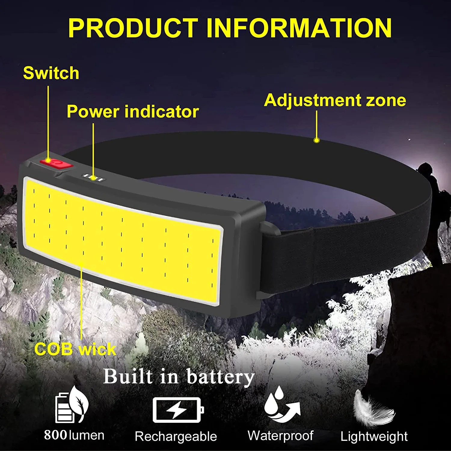 Faros LED portátiles COB para  - Fish Finder Battery reseña y precio