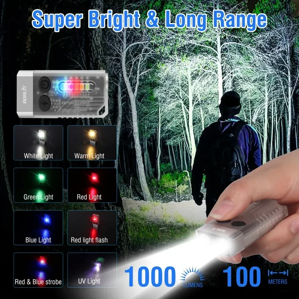 BORUiT V10 llavero UV LED EDC  - Fishing Light reseña y precio
