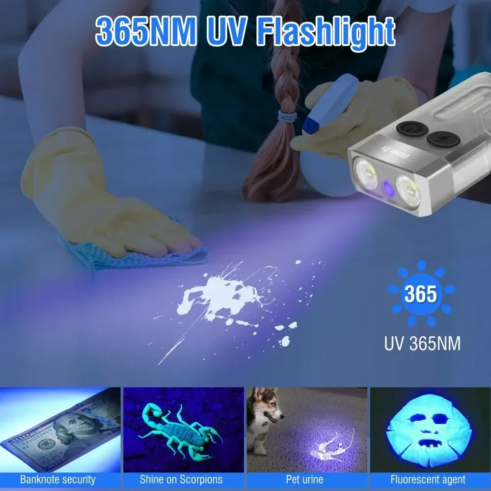 BORUiT V10 llavero UV LED EDC  - Fishing Light reseña y precio