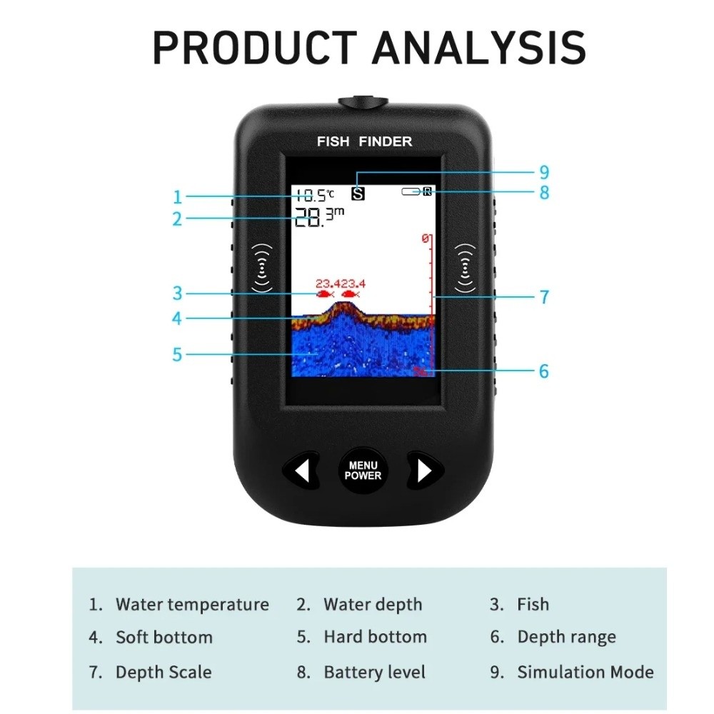 Sonda de Pesca XF03 de 45 Grad - Fish Finder Portable reseña y precio